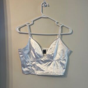 SHEIN white cropped shirt